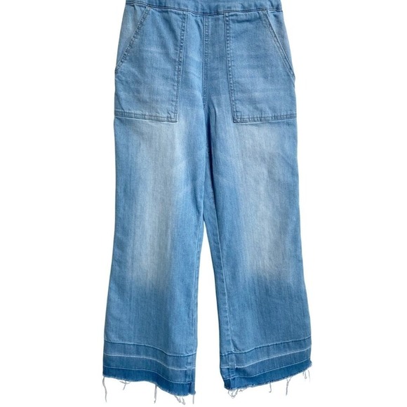 Dollhouse Juniors' Cropped Wide-Leg Denim Overalls 3 EUC - Picture 4 of 14